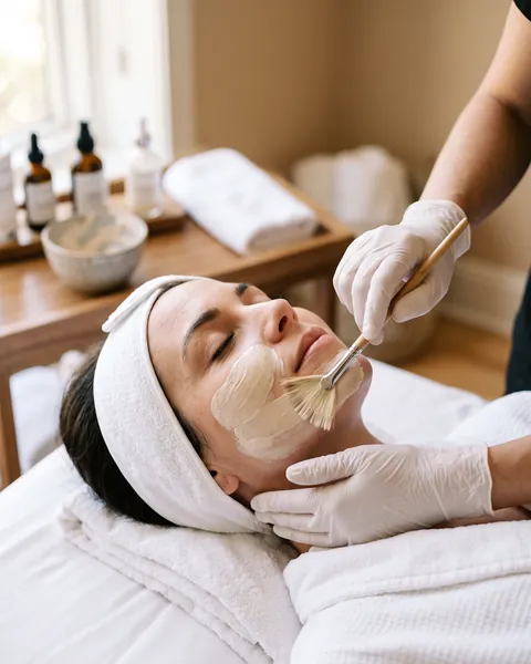 Example photo of a facial in progress