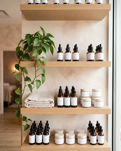 Example photo of a skincare shelf