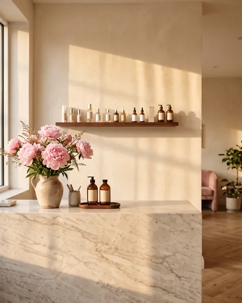 Example photo of a front desk in evening light