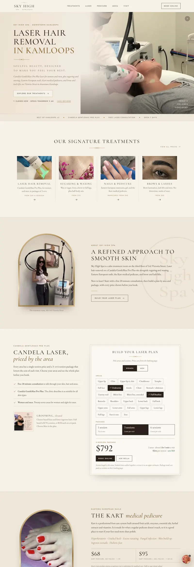 Website design for a laser and day spa, by Hello Bella